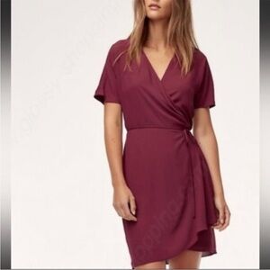 Babaton maroon wrap dress xxs